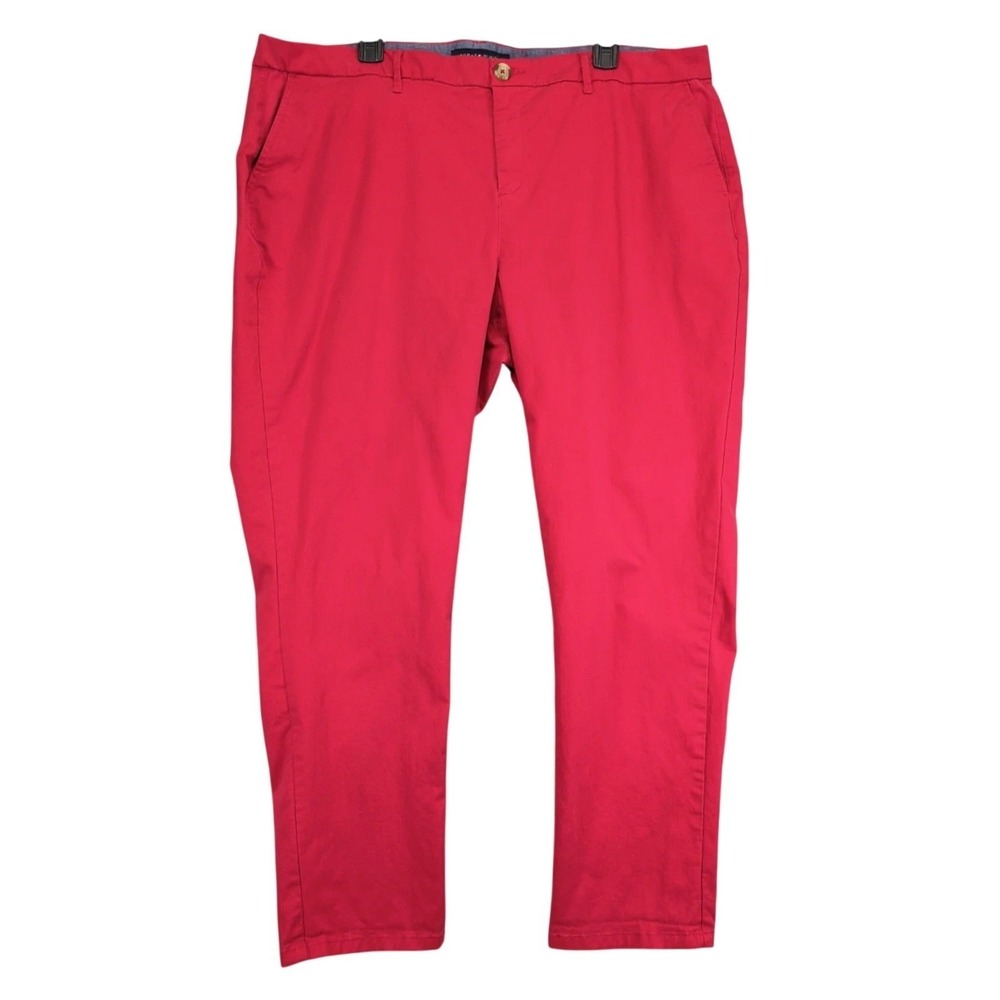 Tommy Hilfiger Red Chino Pants Womens Plus Size 18W 41x28" Cotton Stretch Preppy